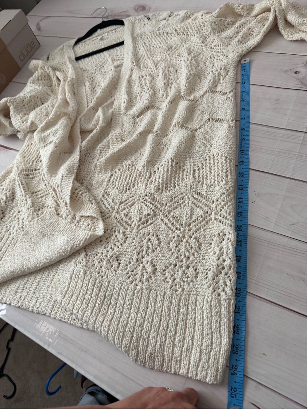 Maurices Cream Open-Front Lace Knit Cardigan Size 1X - Picture 4 of 7